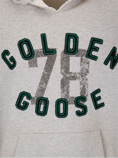 Felpa con cappuccio grigio melange GOLDEN GOOSE | GUP02170P00186160583